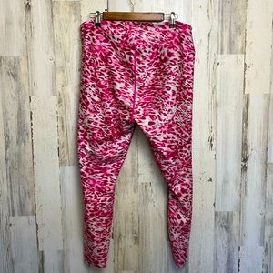 Good American | Core Power Pink Leopard Print Leggings Women’s Size 6 / 3XL